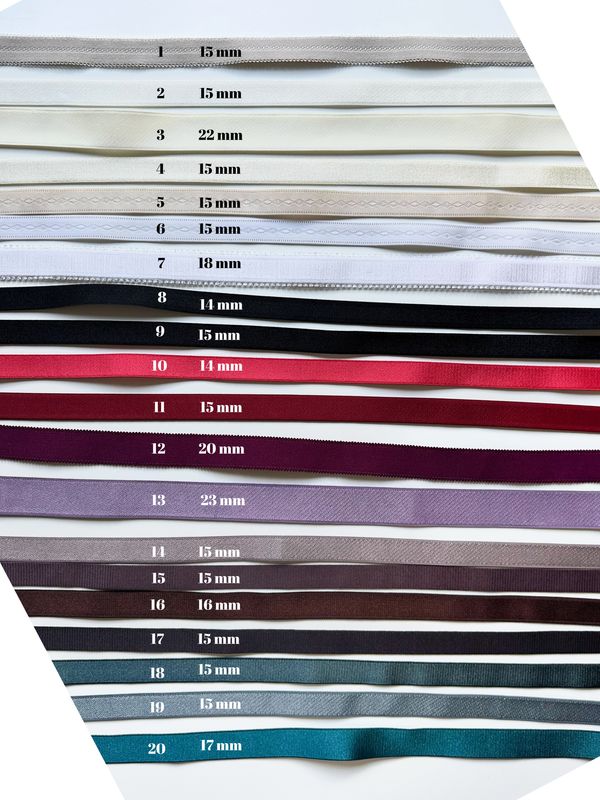 Spalline reggiseno, 15-20mm, elastico per lingerie