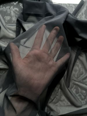 Black luxury stretch mesh fabric, 160cm (63.0") wide