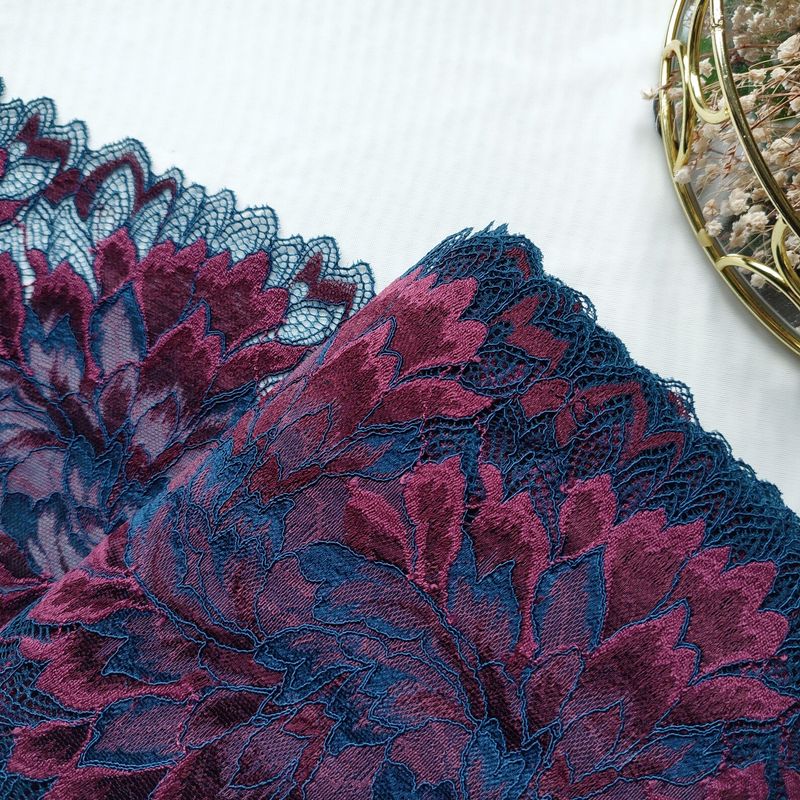 Teal and Fuchsia Stretch Lace