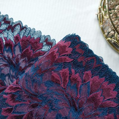 Teal and Fuchsia Stretch Lace