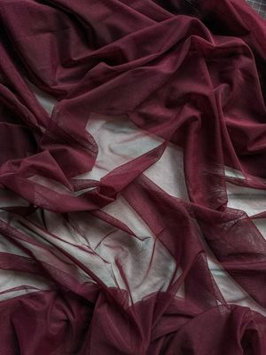 Burgundy 4-way stretch mesh for bra making