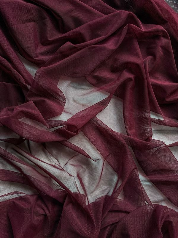 Tulle elastico bordeaux, largo 150cm (59.1")