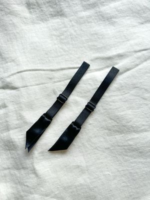 black adjustable garter straps pair