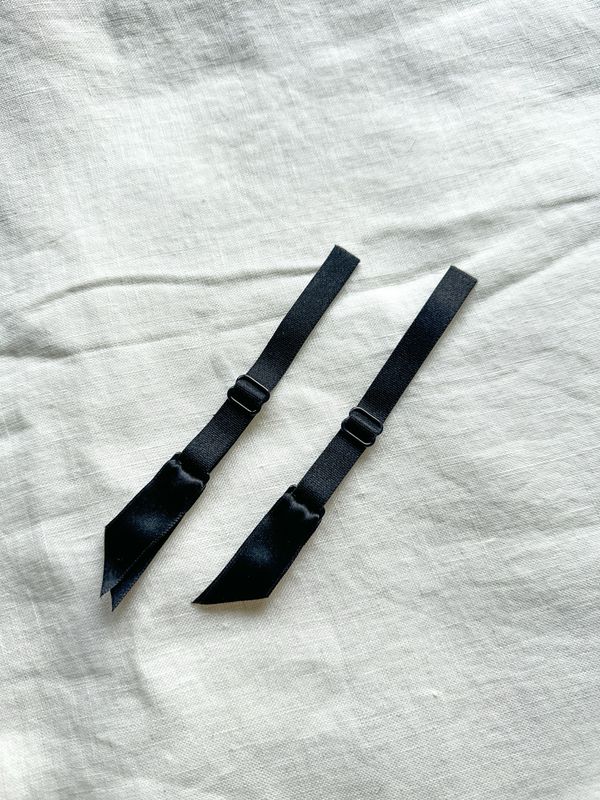 black adjustable garter straps pair