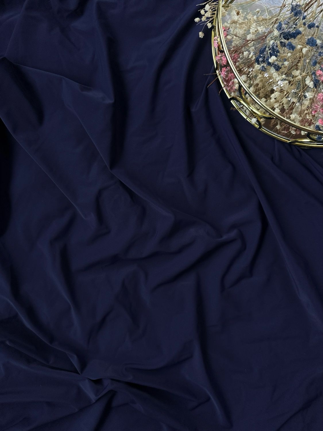 Dark navy matte microfiber fabric