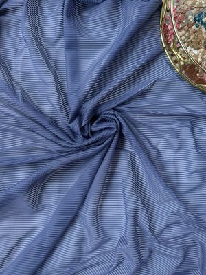 Cornflower Blue Striped Microfiber – Dusty Shade