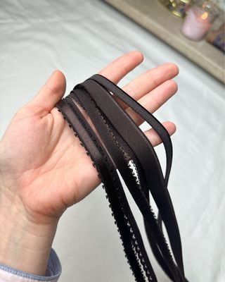 Dark chocolate picot elastic for bra making