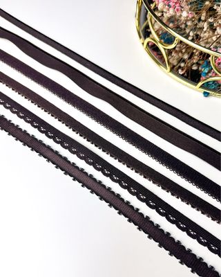 Chocolate brown elastic for lingerie sewing
