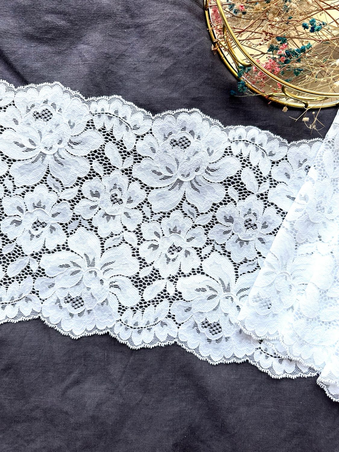 White Flower Elastic Lace