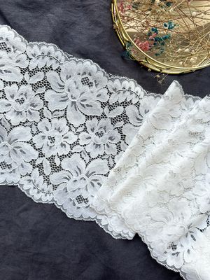 Ivory Flower Elastic Lace