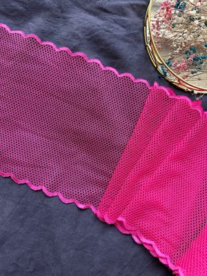 Fuchsia Elastic Lace Mesh