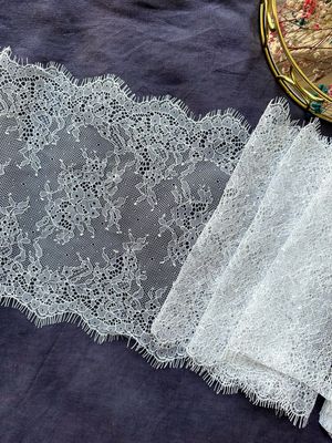 White Chantilly Lace with Eyelash Edge