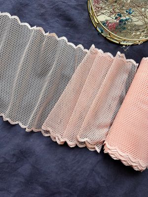 Peach Elastic Lace Mesh