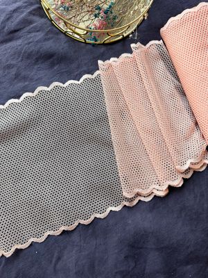 Peach Elastic Lace Mesh