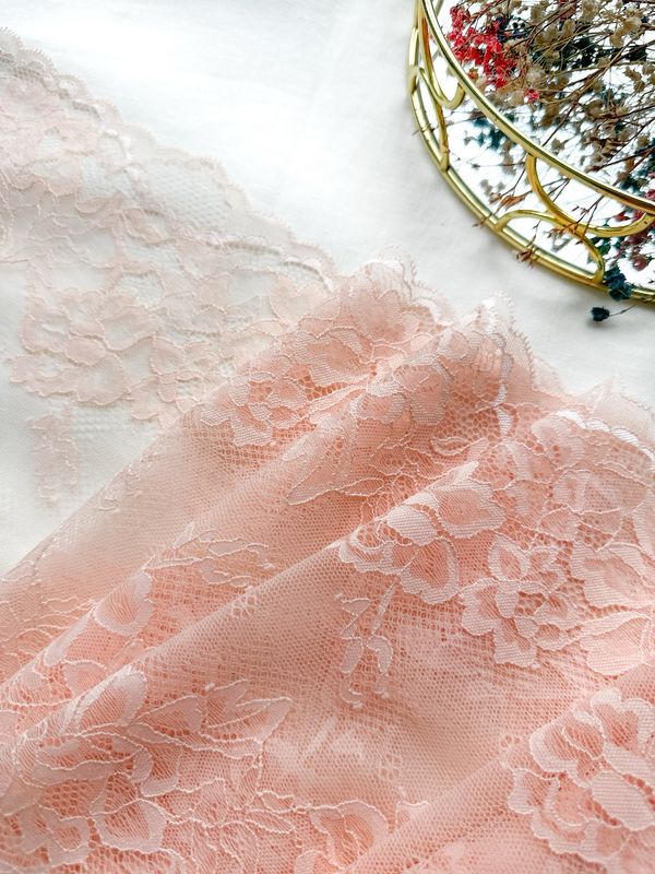 Soft Peach Stretch Lace