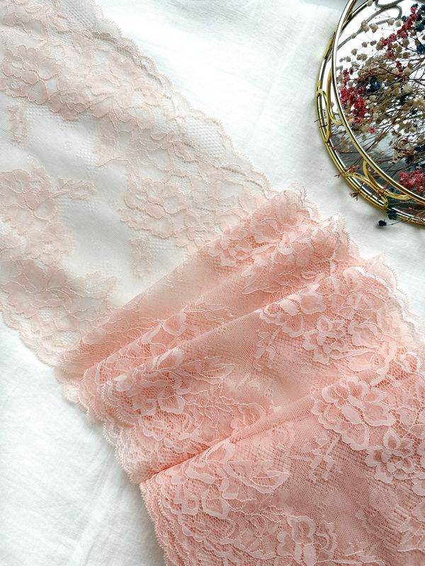 Soft Peach Stretch Lace