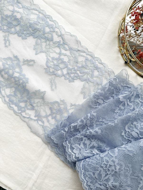 Pale Blue Stretch Lace