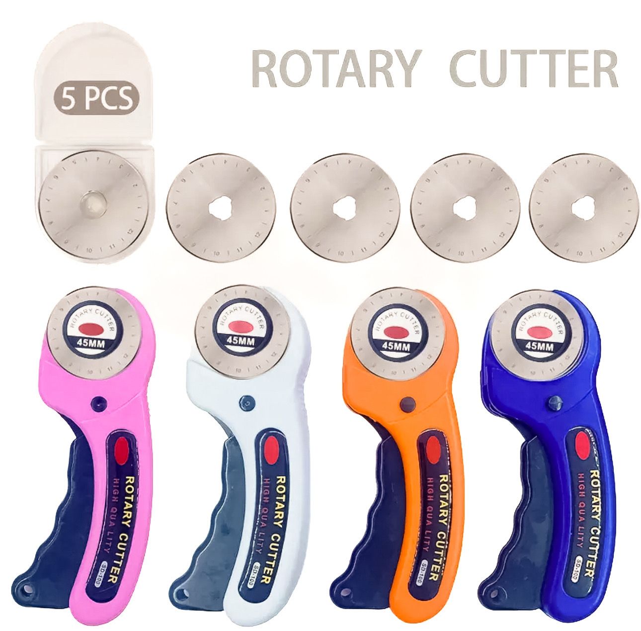 45mm Rotary Cutter with Spare Blades for Sewing and Quilting