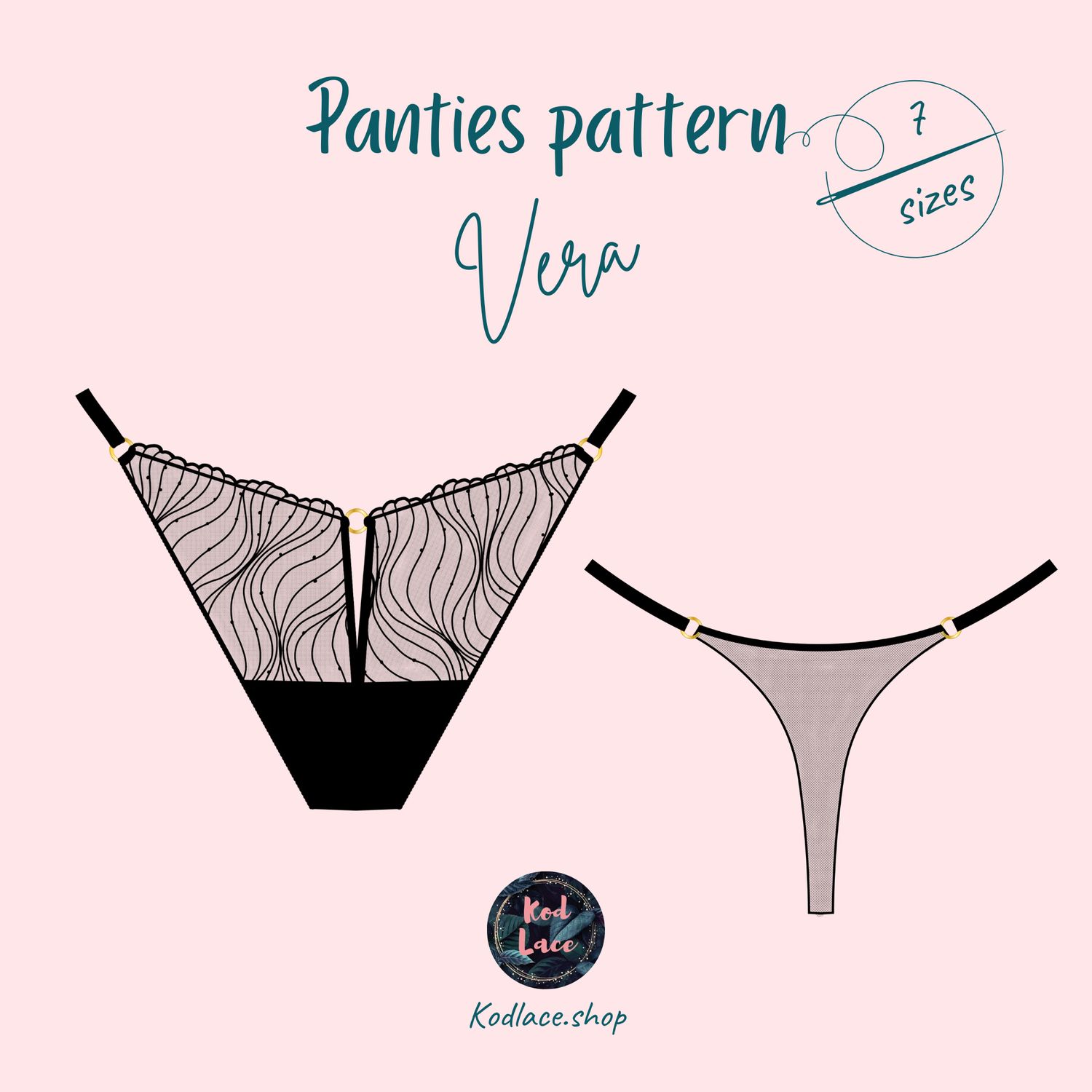 Mesh and lace thong sewing pattern PDF