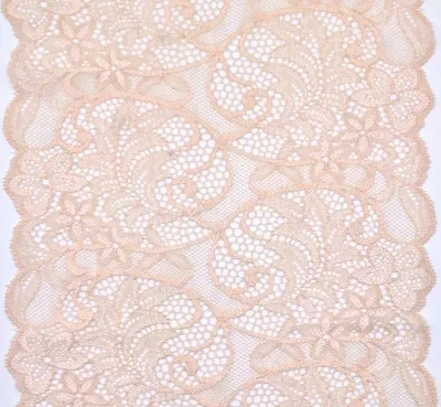 jasmine stretch lace with floral pattern and scalloped edges