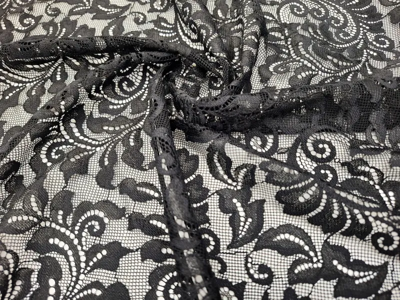 Black Elastic lace fabric