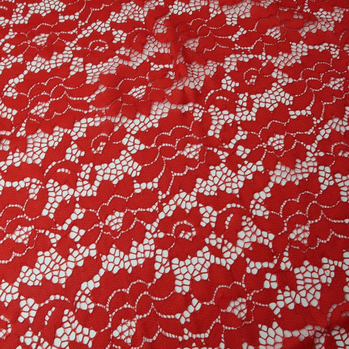 Red Lace fabric NON stretch