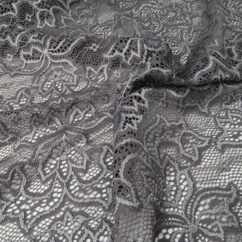 Grey Lace fabric 2 way stretch