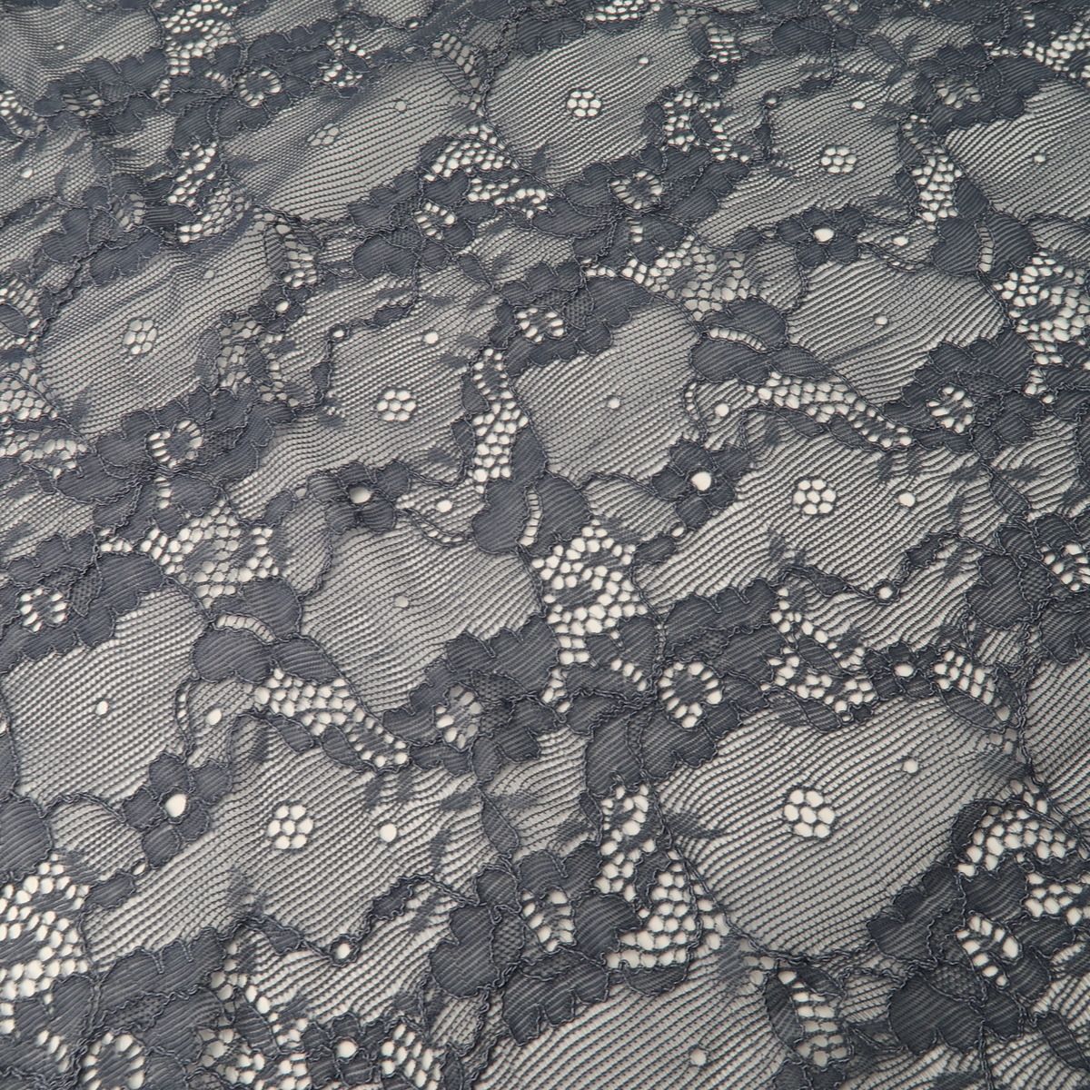 Grey Lace fabric 2 way stretch