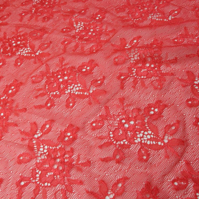 Red Lace fabric 2 way stretch