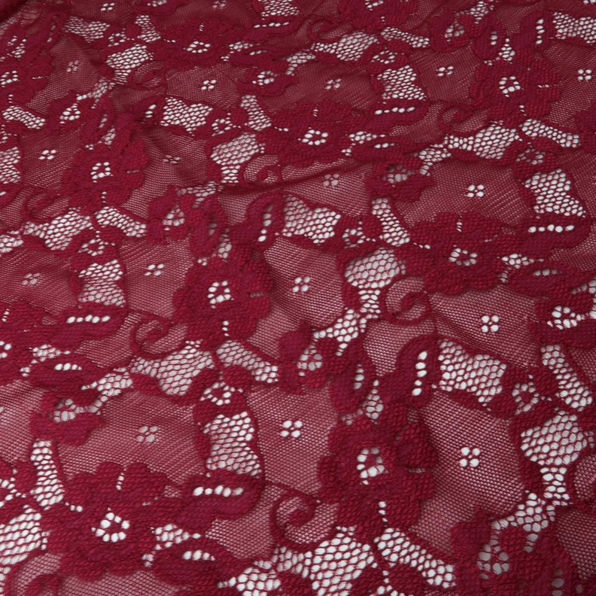Bordeaux Lace fabric 2 way stretch