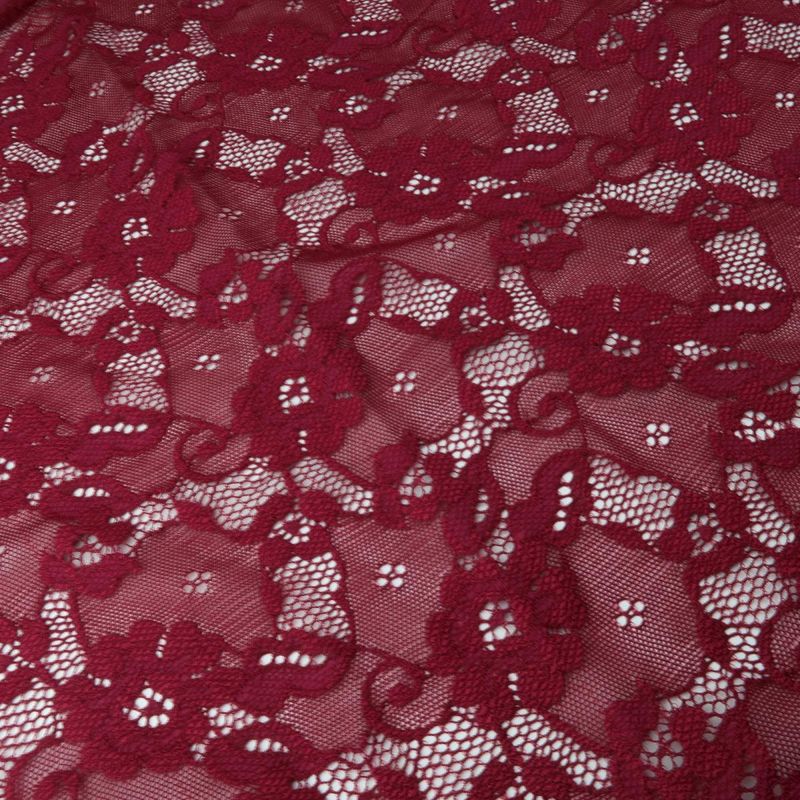 Bordeaux Lace fabric 2 way stretch
