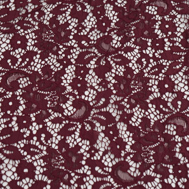 Burgundy Lace fabric 4 way stretch