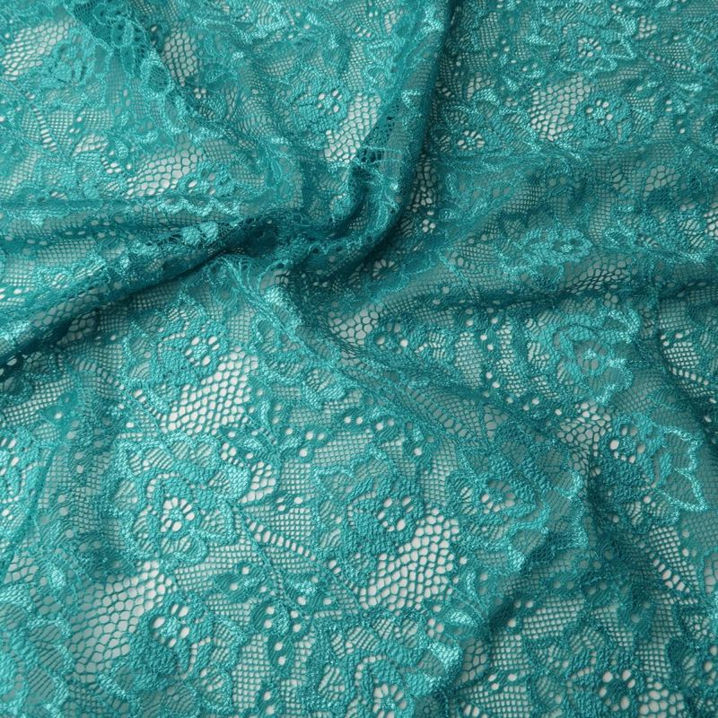 Turqoise Lace fabric 2 way stretch