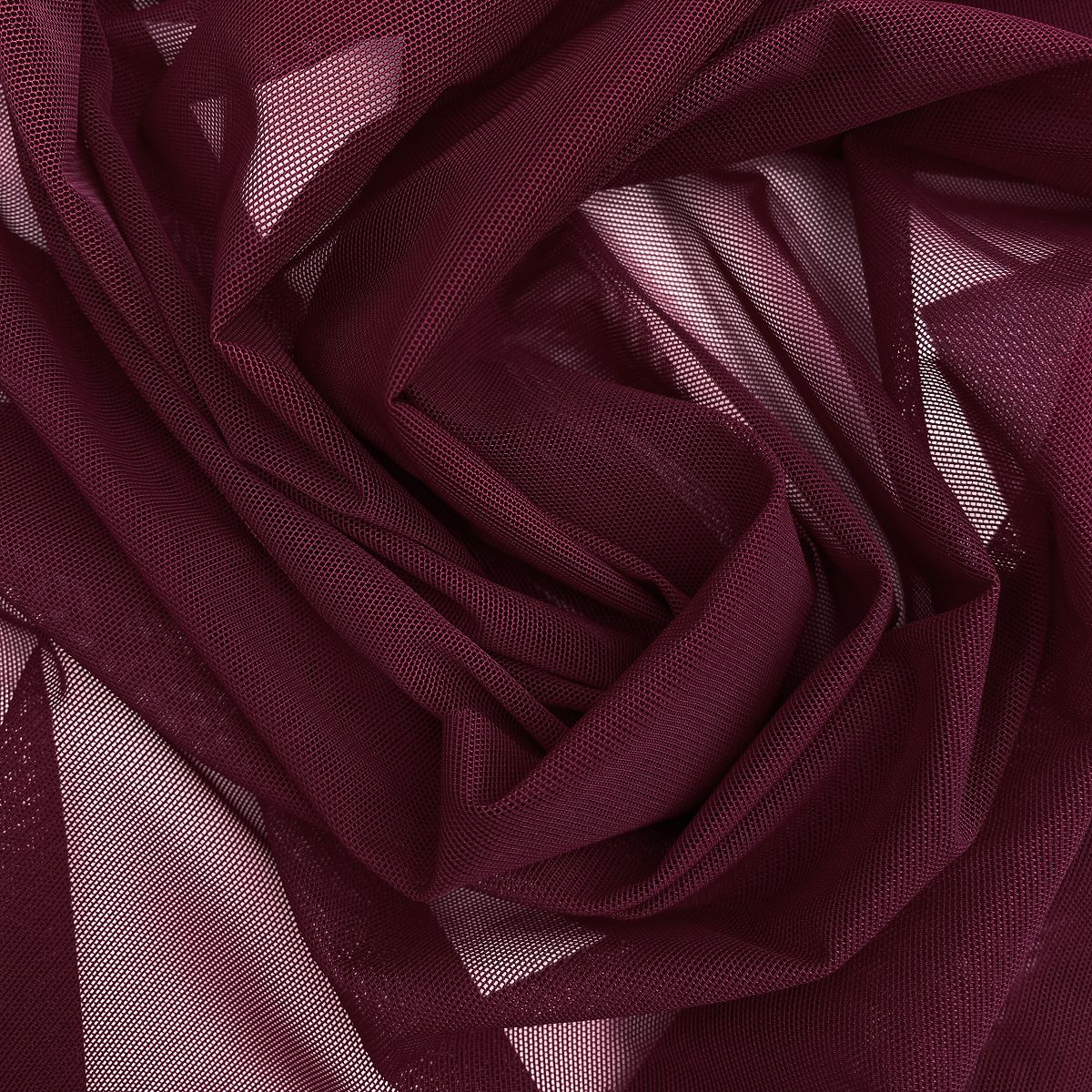 luxury Burgundy Elastic mesh