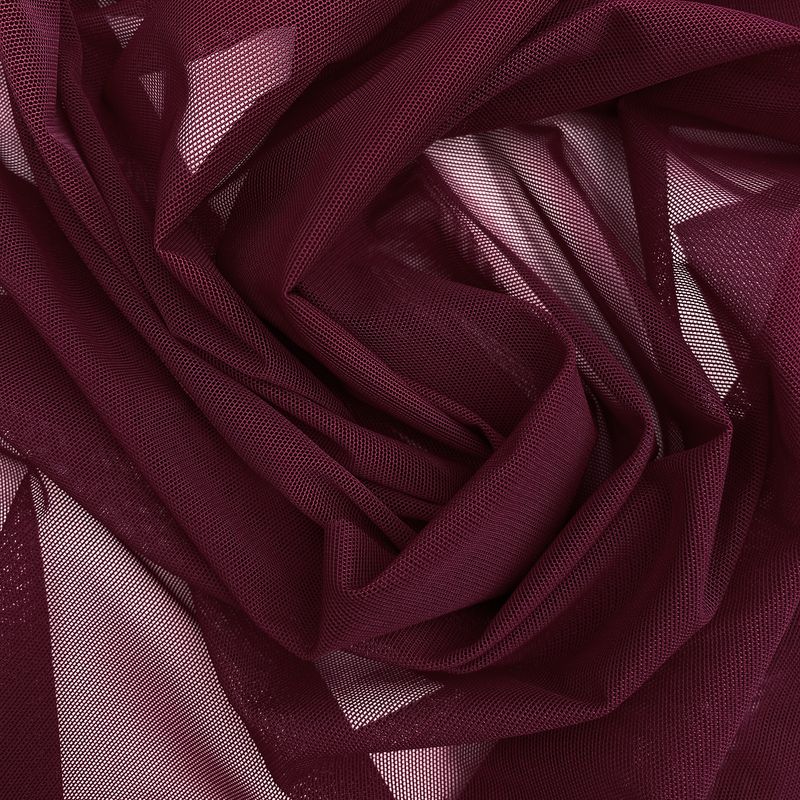 luxury Burgundy Elastic mesh