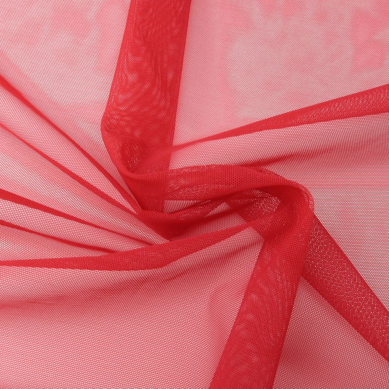 luxury Dark Red Elastic mesh