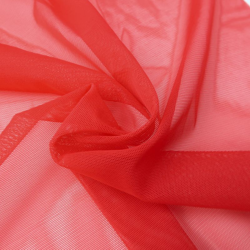 luxury Red Elastic mesh