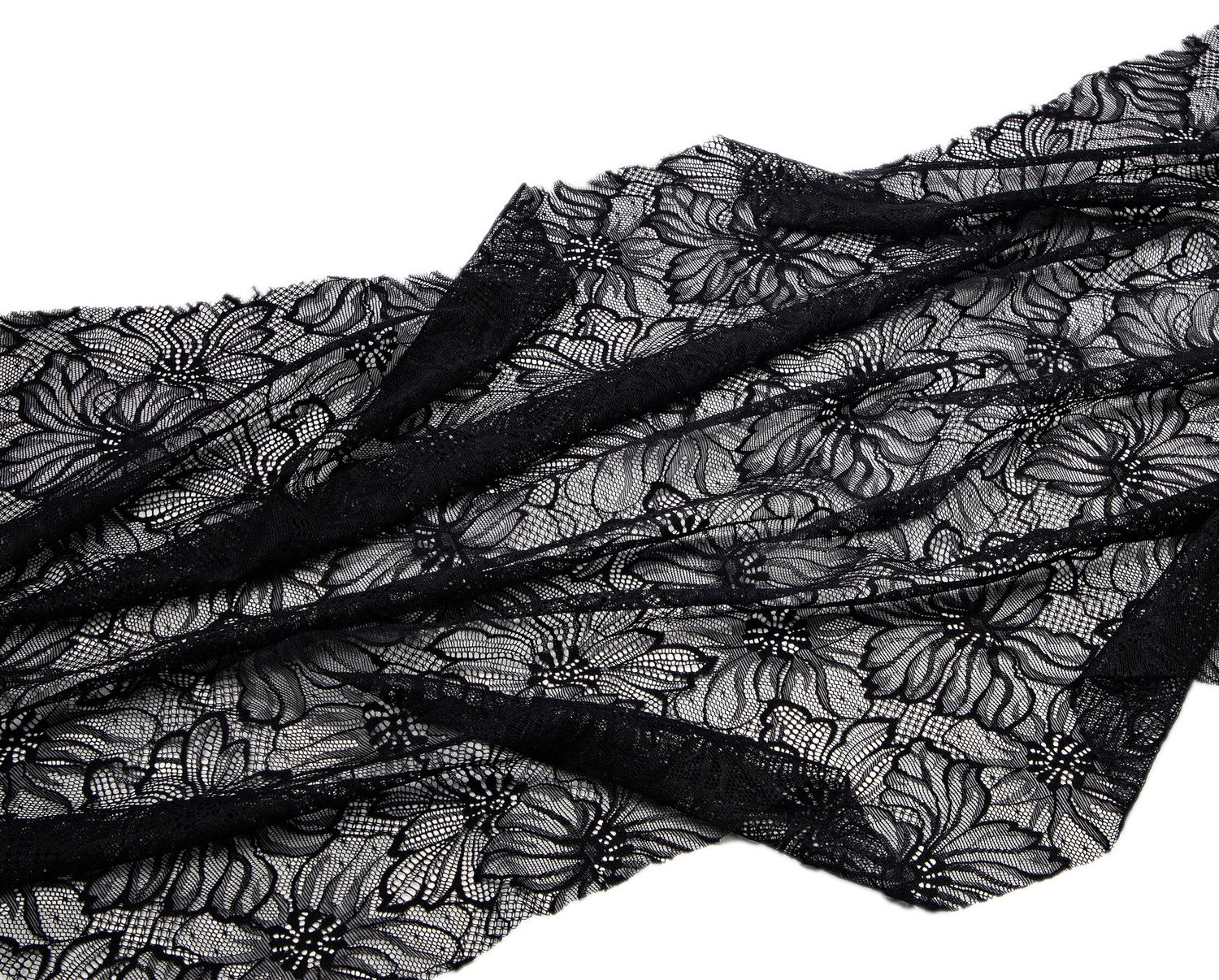 Black Elastic lace fabric
