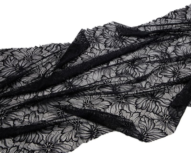 Black Elastic lace fabric