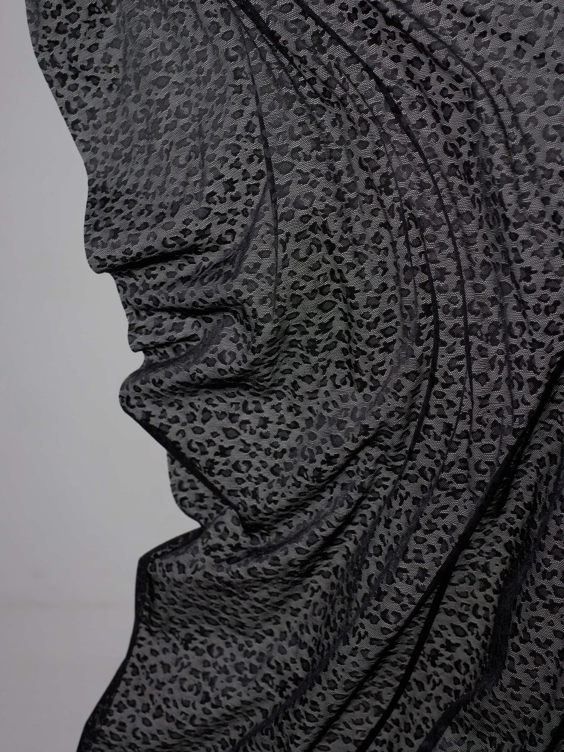 Black Leopard Stretch Mesh