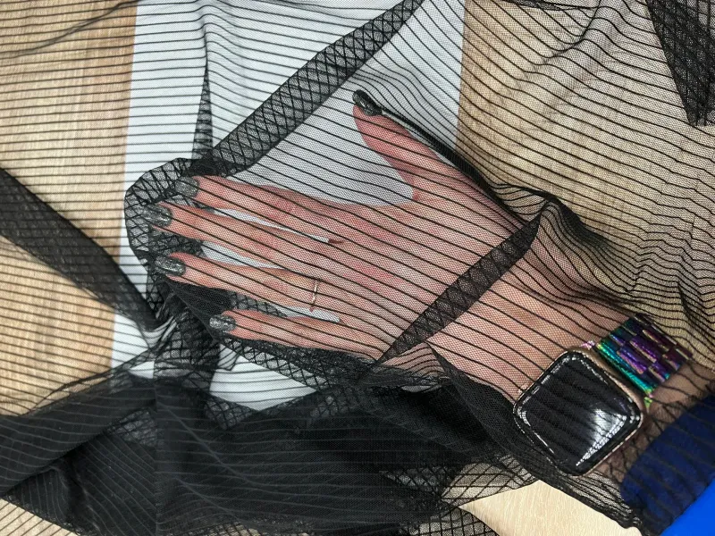 Striped Stretch Mesh 120 cm
