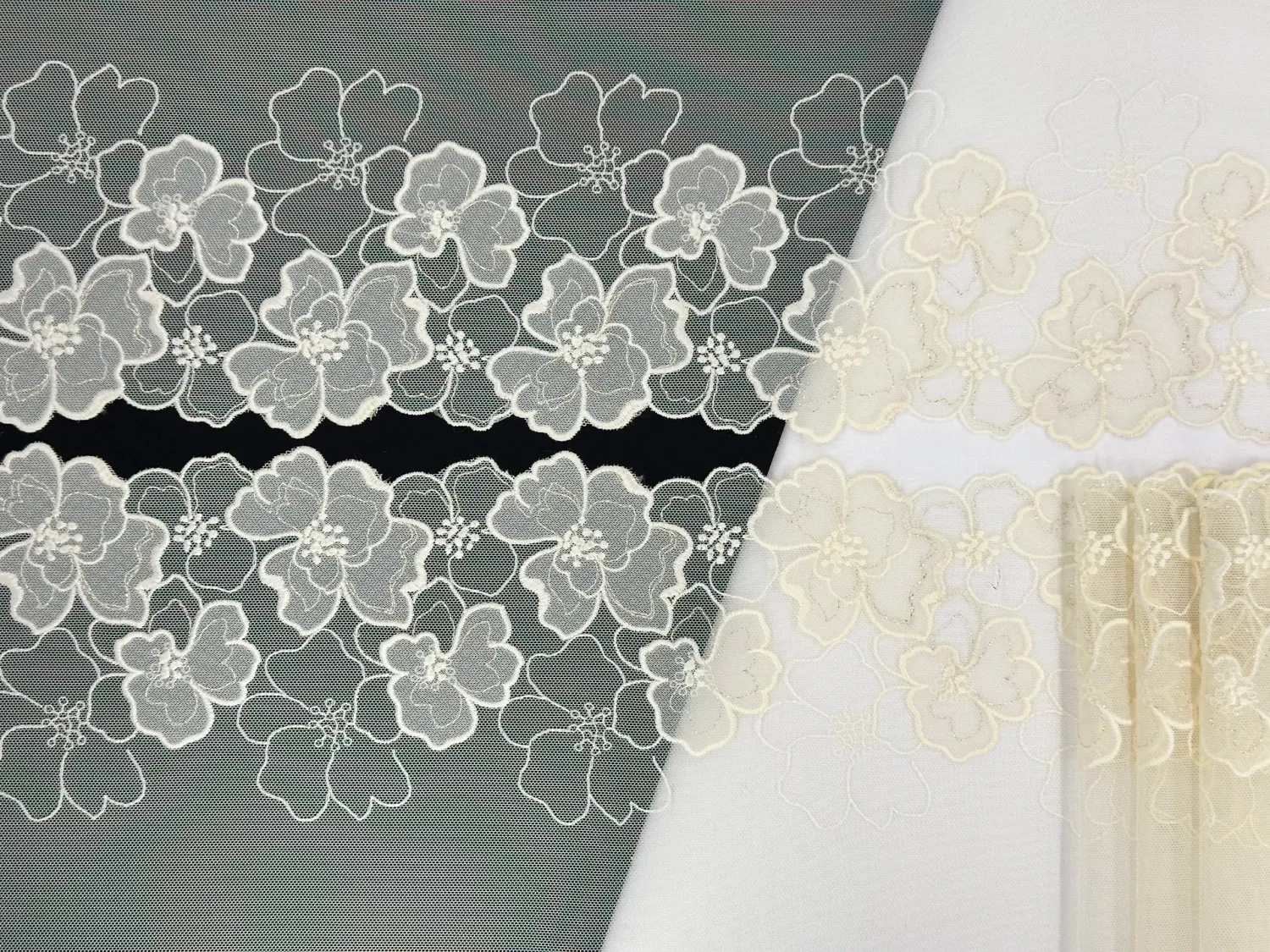 Lace Embroidery on mesh