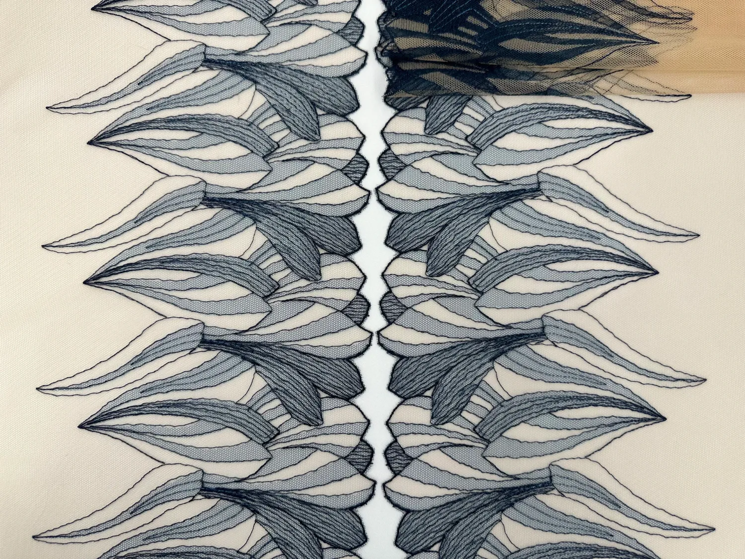 Lace Embroidery on mesh