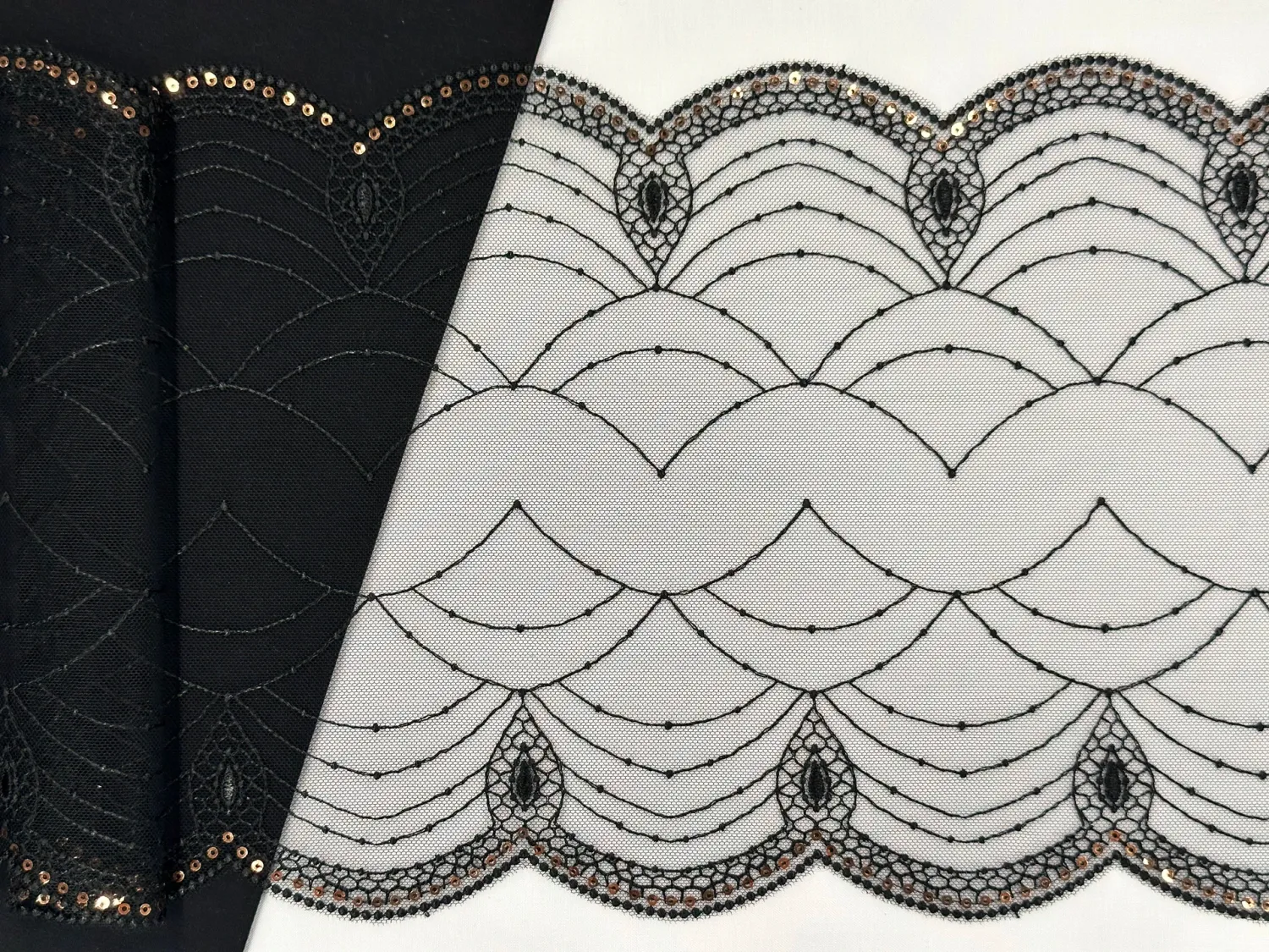 Lace Embroidery on mesh