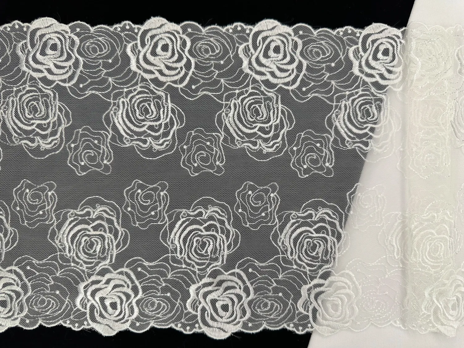 Lace Embroidery on mesh