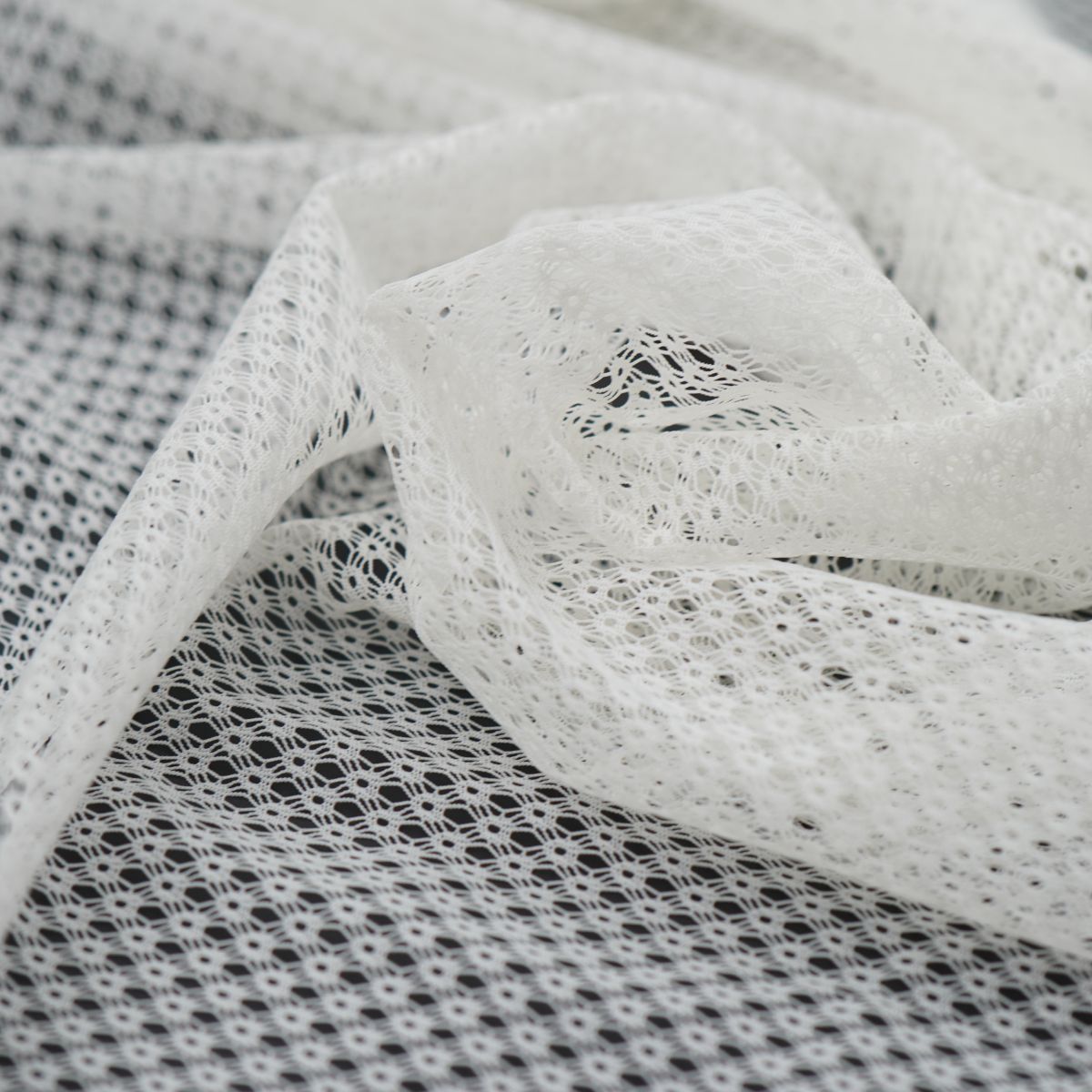 Ivory Pattern Stretch Mesh