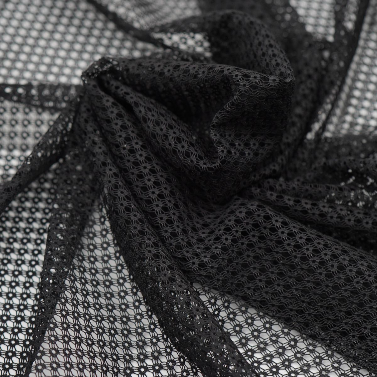 Black Pattern Stretch Mesh