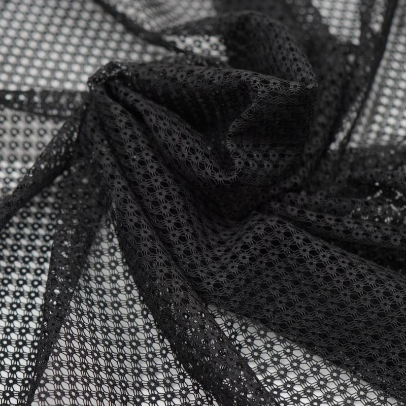 Black Pattern Stretch Mesh