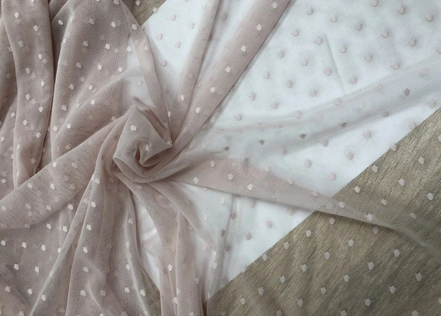 5 mm Polka Dot Powder Stretch Mesh