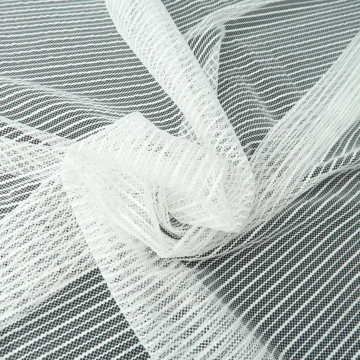 Ivory Striped Stretch Mesh 145 cm (57 in)